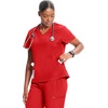 image:imageInfinity by Cherokee Womens VNeck Scrub Top with Kangaroo Pocket HighLow Hem  IN620AFire Bird