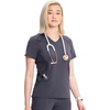 image:imageInfinity by Cherokee Womens VNeck Scrub Top with Kangaroo Pocket HighLow Hem  IN620APewter