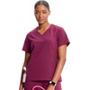 image:imageInfinity by Cherokee Womens VNeck Scrub Top with Kangaroo Pocket HighLow Hem  IN620AWine