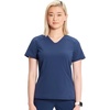 image:imageInfinity by Cherokee Womens VNeck Scrub Top with Kangaroo Pocket HighLow Hem  IN620ANavy