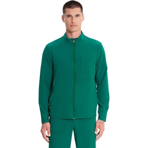 image:imageCherokee IN Scrub Jacket for Men Zip Front Rib Knit Collar 3 PocketsHunter
