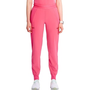 image:imageCherokee Infinity Womens PullOn Scrub Jogger Pants Mid Rise BottomsPower Pink