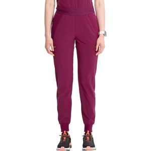 image:imageCherokee Infinity Womens PullOn Scrub Jogger Pants Mid Rise BottomsWine