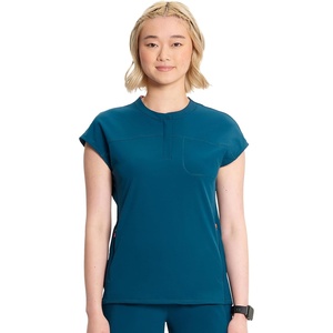 image:imageCherokee Infinity Womens Scrub Top Round Neck 3 Zip PocketsCaribbean Blue