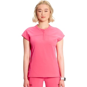 image:imageCherokee Infinity Womens Scrub Top Round Neck 3 Zip PocketsPower Pink