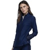 image:imageCherokee Form Warm Up Scrub Jacket for Women Zip Front Mock NeckNavy