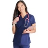 image:imageCherokee Form Women Scrubs Top V Neck 2 Zip PocketsNavy