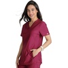 image:imageCherokee Form Women Scrubs Top V Neck 2 Zip PocketsWine