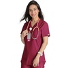 image:imageCherokee Form Women Scrubs Top V Neck 2 Zip PocketsWine