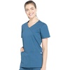 image:imageCherokee WW Professionals Scrub Tops Women Mock Wrap 3 PocketsCaribbean Blue