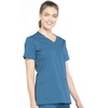 image:imageCherokee WW Professionals Scrub Tops Women Mock Wrap 3 PocketsCaribbean Blue