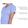 image:imageCherokee WW Professionals Scrub Tops Women Mock Wrap 3 PocketsCiel Blue
