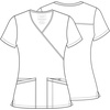 image:imageCherokee WW Professionals Scrub Tops Women Mock Wrap 3 PocketsTeal Blue