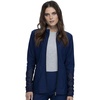 image:imageCherokee Form Warm Up Scrub Jacket for Women Zip Front Mock NeckNavy