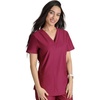 image:imageCherokee Form Women Scrubs Top V Neck 2 Zip PocketsWine