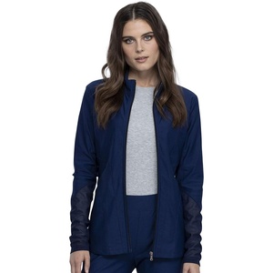 image:imageCherokee Form Warm Up Scrub Jacket for Women Zip Front Mock NeckNavy