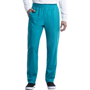 image:imageCherokee Scrubs Mens Pants Tapered Leg with 5 Pockets Zip Cargo 360 Stretch amp Moisture Wicking  CK185Teal Blue