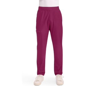 image:imageCherokee Scrubs Mens Pants Tapered Leg with 5 Pockets Zip Cargo 360 Stretch amp Moisture Wicking  CK185Wine