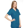image:imageCherokee Women Scrubs Top Workwear Originals Mock Wrap Tunic 4801Caribbean Blue