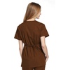 image:imageCherokee Women Scrubs Top Workwear Originals Mock Wrap Tunic 4801Chocolate