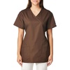 image:imageCherokee Women Scrubs Top Workwear Originals Mock Wrap Tunic 4801Chocolate