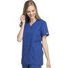 image:imageCherokee Women Scrubs Top Workwear Originals Mock Wrap Tunic 4801Galaxy Blue