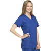 image:imageCherokee Women Scrubs Top Workwear Originals Mock Wrap Tunic 4801Galaxy Blue
