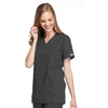 image:imageCherokee Women Scrubs Top Workwear Originals Mock Wrap Tunic 4801Pewter