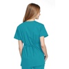 image:imageCherokee Women Scrubs Top Workwear Originals Mock Wrap Tunic 4801Teal Blue