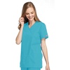 image:imageCherokee Women Scrubs Top Workwear Originals Mock Wrap Tunic 4801Turquoise