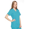 image:imageCherokee Women Scrubs Top Workwear Originals Mock Wrap Tunic 4801Turquoise
