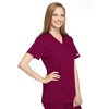 image:imageCherokee Women Scrubs Top Workwear Originals Mock Wrap Tunic 4801Wine