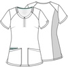 image:imageCherokee Workwear Revolution Women Scrubs Top Round Neck Front ZipWine