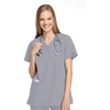 image:imageCherokee Women Scrubs Top Workwear Originals Mock Wrap Tunic 4801Grey