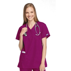 image:imageCherokee Women Scrubs Top Workwear Originals Mock Wrap Tunic 4801Azalea