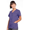 image:imageCherokee Womens Workwear Snap Front VNeck Scrubs ShirtGrape