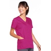 image:imageCherokee Womens Workwear Snap Front VNeck Scrubs ShirtRaspberry