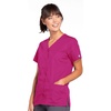 image:imageCherokee Womens Workwear Snap Front VNeck Scrubs ShirtRaspberry