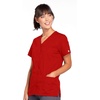 image:imageCherokee Womens Workwear Snap Front VNeck Scrubs ShirtRed