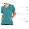 image:imageCherokee Womens Workwear Snap Front VNeck Scrubs ShirtTeal Blue