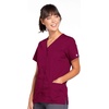 image:imageCherokee Womens Workwear Snap Front VNeck Scrubs ShirtWine