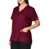 image:imageCherokee Womens Workwear Snap Front VNeck Scrubs ShirtWine
