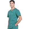 image:imageCherokee Workwear Professionals VNeck Scrub Tops for Men Chest PocketHunter Green