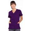 image:imageCherokee Womens Workwear Snap Front VNeck Scrubs ShirtEggplant