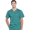 image:imageCherokee Workwear Professionals VNeck Scrub Tops for Men Chest PocketHunter Green