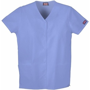 image:imageCherokee Womens Workwear Snap Front VNeck Scrubs ShirtCiel