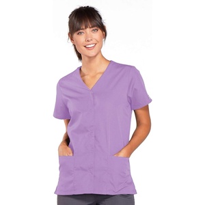 image:imageCherokee Womens Workwear Snap Front VNeck Scrubs ShirtOrcw