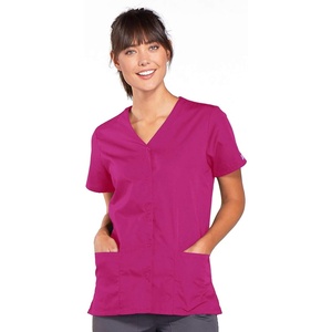 image:imageCherokee Womens Workwear Snap Front VNeck Scrubs ShirtRasw