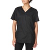 image:imageCherokee Core Stretch Scrub Tops Women Mock Wrap 3 PocketsBlack