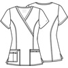 image:imageCherokee Core Stretch Scrub Tops Women Mock Wrap 3 PocketsCaribbean Blue